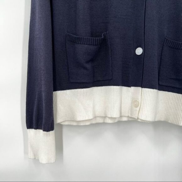 Pendleton blue cream colorblock cardigan M - Picture 3 of 12
